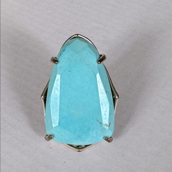 Vintage Kendra Scott Gold and Turquoise Statement Ring and Cuff Bracelet - Picture 8 of 14